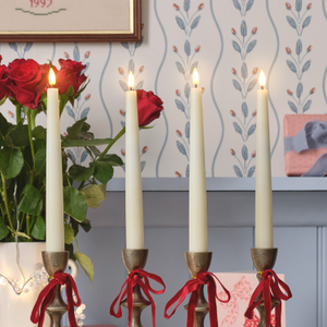 4 Ivory TruGlow® LED Taper Candles with Remote Control