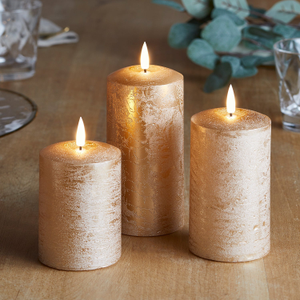 TruGlow® Copper LED Autumn Candle Trio With Remote Control