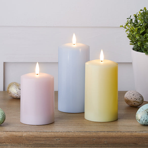 TruGlow® Pastel LED Pillar Candle Trio With Remote Control