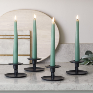 4 TruGlow® Eucalyptus Green Remote Controlled LED Taper Candles