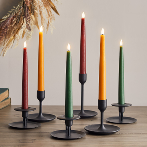 6 TruGlow® Autumnal Remote Controlled LED Taper Candles With Remote Control
