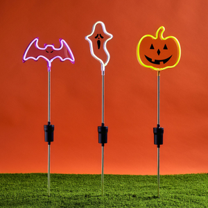 3 Neon Halloween Garden Stake Lights