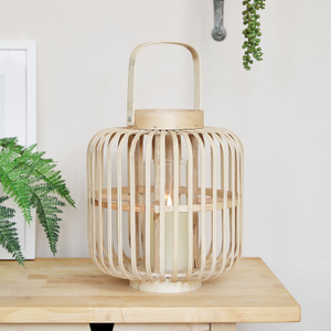 Tall Bamboo Garden Lantern with TruGlow® Candle