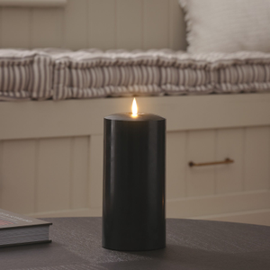 TruGlow® Black LED Chapel Candle 20cm