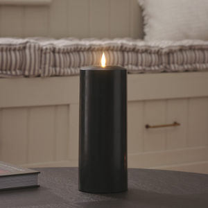 TruGlow® Black LED Chapel Candle 25cm With Remote Control