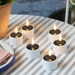 6 Solar TruGlow® LED Tealights With Remote Control