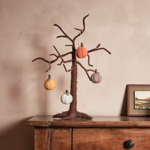 Felt Twig Tree & Felt Pumpkin Hanging Decorations Bundle