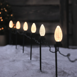 20 LED Warm White Connectable Lights with Ground Stake