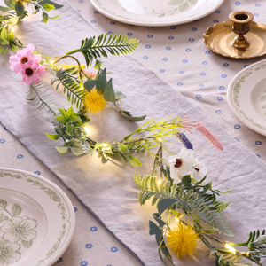 1.5m Pre Lit Spring Flower Garland