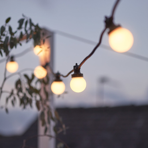 Pro Connect Warm White Connectable Festoon Lights Black Cable