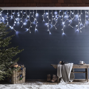 Pro Connect 4m 200 White Connectable Icicle Lights White Cable