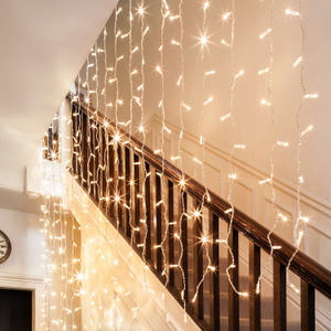 Rideau Lumineux Core Connect 2m x 2m 192 LED Blanc Chaud Câble Transparent Raccordable