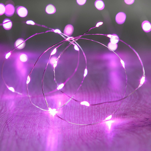 Batteriebetriebene 20er Mikro-LED-Lichterkette in Pink