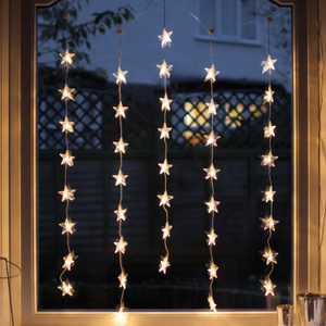 40er LED Sternen Lichtervorhang warmweiß 1 x 1,2m Innen