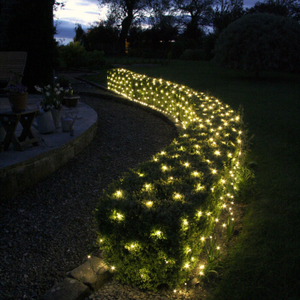 Core Connect 2m x 2m 140er LED Lichternetz warmweiß koppelbar grünes Kabel