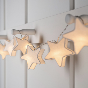10er LED Papier Stern Lichterkette Batterie