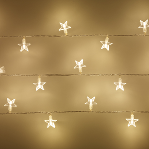 30er LED Lichterkette Stern warmweiß