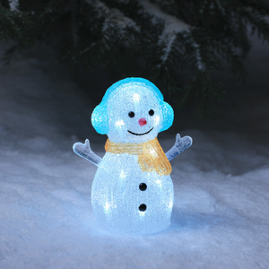 Bonhomme de Neige Lumineux en Acrylique de 22 cm