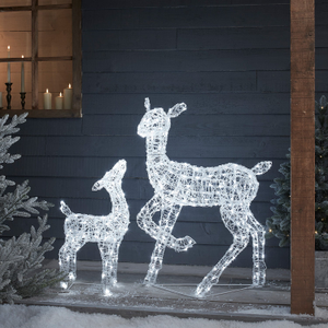 2er Set LED-Rentier Hirschkuh & Rehkitz M Swinsty