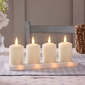Lot de 4 Bougies Votives Rechargeables TruGlow® avec Télécommande
