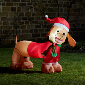 LED Dackel Weihnachtsfigur aufblasbar