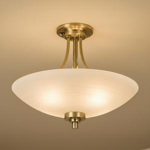 Endon Welles 3lt Semi-Flush Ceiling Light Antique Brass