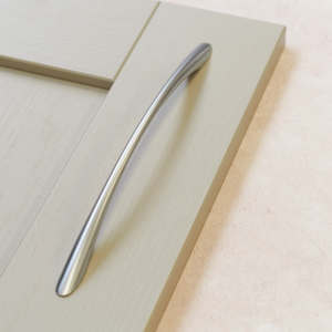 Matt Chrome Slim Bow Curved Cabinet Handle 224mm Centres
