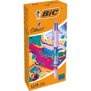 BIC 4 Colours Hydro Purple Retractable Ballpoint Pen Multicolour 0.4 mm Medium Ballpoint Refillable
