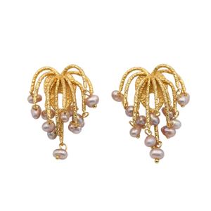 Firework Freshwater Pearl Earrings (one size)