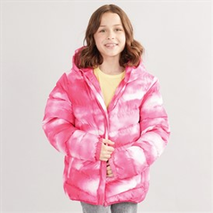 Board Angels Girls Cloud Ombre Hooded Puffer Jacket Pink Cloud Ombre