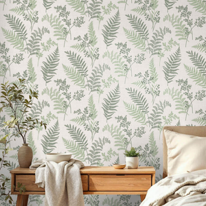 Fine Decor Fern Leaf Green Wallpaper - FD43769
