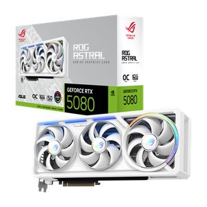 ASUS ROG Astral NVIDIA GeForce RTX 5080 16GB GDDR7 OC Edition Graphics Card - White - 90YV0LV4-M0NA00