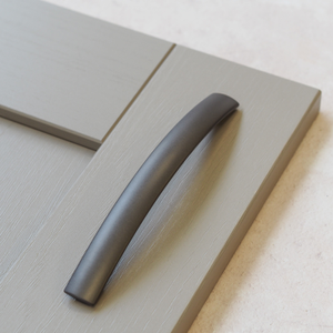 Dark Grey Curved Cabinet D Bar Handles 128mm, 160mm Centres & Knob - 160mm Handle