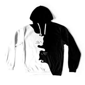 Black And White Cats Oversize Hoodie (XXL)
