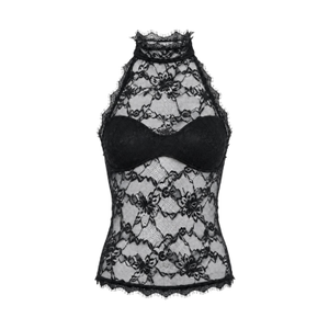 Selah Black Lace Halter Top (M)