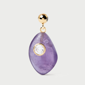 Gold Plated Balance Amethyst Charm