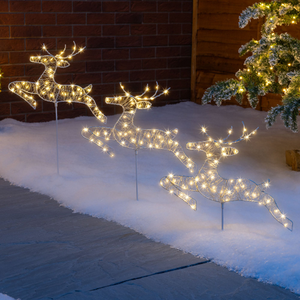 Flashing Reindeer Path Lights (Set of 3)