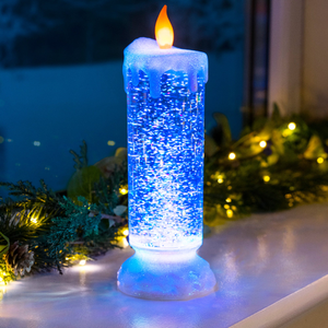Swirling Glitter LED Christmas Candle