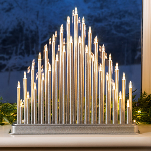 33 Light Silver Candle Bridge Tower