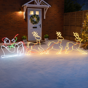 Santa Sleigh & Reindeer Light