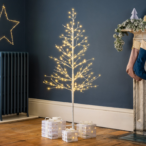 White Twig Tree With Lights