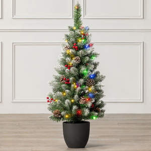 Pre-Lit Pine Cone & Berry Christmas Tree