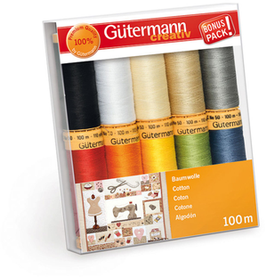 Set de 10 fils à coudre coton Gütermann