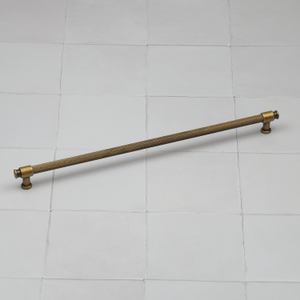 Antique Brass Knurled Bar Handles with Clasp Detail in 5 Sizes - 320mm Handle
