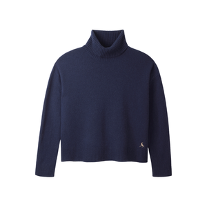 The Sophia Merino Wool Rollneck Jumper in Navy