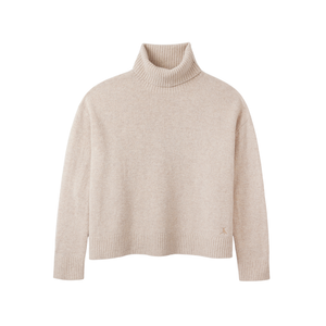 The Sophia Merino Wool Rollneck Jumper in Sand
