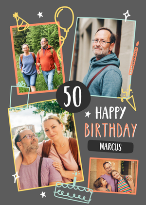 50th Photo Upload Birthday Card