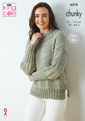 Sweater and Top in King Cole Simply Denim Chunky (6376)