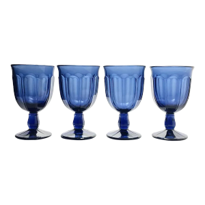1980s Noritake “Provincial Blue” Set of 4 Water Glasses