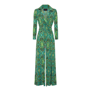 Sage Paisley Wide Leg Jumpsuit (M)